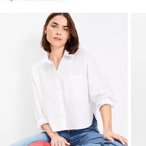 LOFT Poplin Modern Pocket Shirt